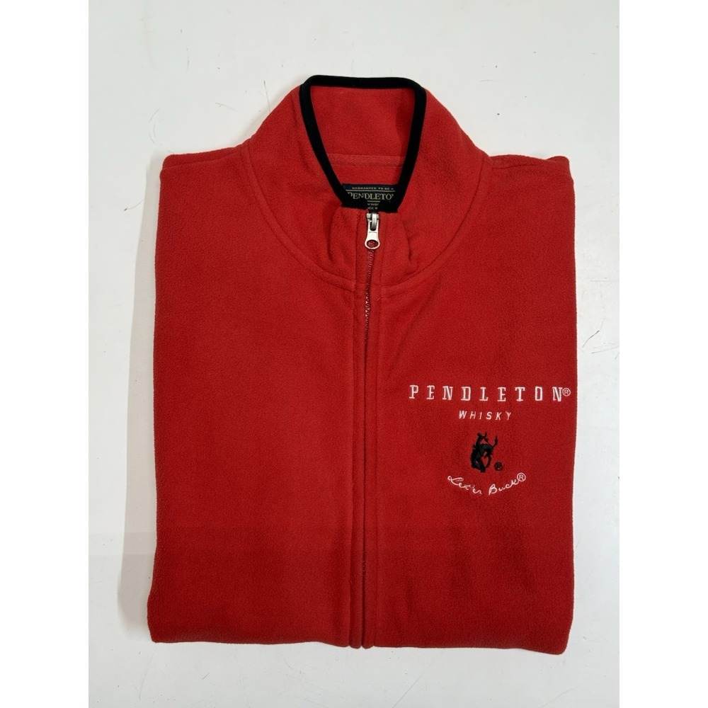 Pendleton Whisky Vest Womens XL Red Fleece Outdoors Full‎ Zip Let'er Buck - Picture 5 of 5